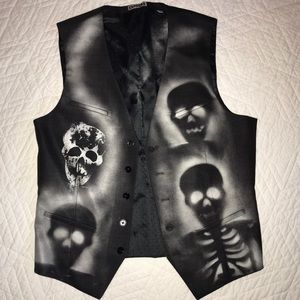 Men’s vest Halloween costume painted ghosts size M